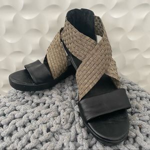 bernie mev. metallic strap sandals